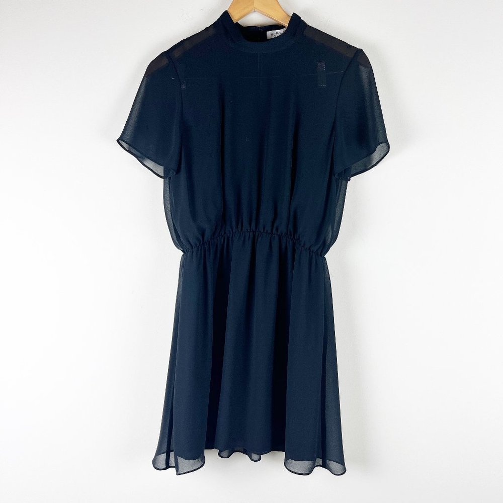 2/$30 BCBG Generation Sheer Mock Neck Dress S